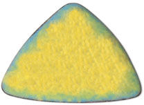 Yellow enamel on top of blue enamel